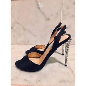 Betsey johnson peep toe satin pumps